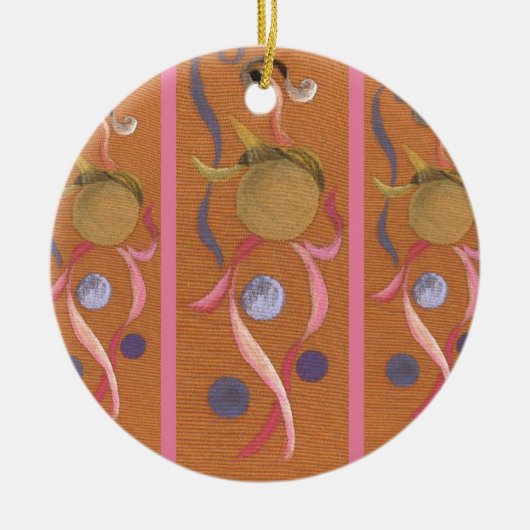 踊り旋回バブル体回路オーナメント セラミックオーナメント (正面)