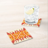 踊り日が差すことポップ・アートの・オブ・カラー・抽象芸術・アート スクエアペーパーコースター (インサイチュ)