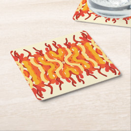 踊り日が差すことポップ・アートの・オブ・カラー・抽象芸術・アート スクエアペーパーコースター