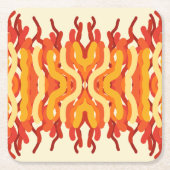 踊り日が差すことポップ・アートの・オブ・カラー・抽象芸術・アート スクエアペーパーコースター (正面)