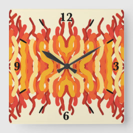 踊り日が差すことポップ・アートの・オブ・カラー・抽象芸術・アート スクエア壁時計