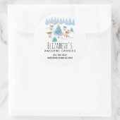 踊り森林動物クリスマスウォーターカラービズ ラウンドシール (バッグ)