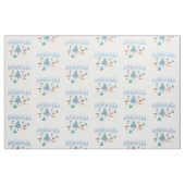 踊り森林動物クリスマスウォーター色 ファブリック (ファットクウォーター)