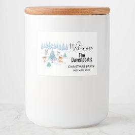 踊り森林動物クリスマスウォーター色 フードラベル