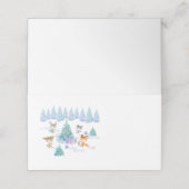 踊り森林動物クリスマスウォーター色 プレイスカード (外部開封)