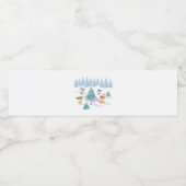 踊り森林動物クリスマスウォーター色 ペットボトルラベル (シングルラベル)