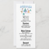 踊り森林動物クリスマスウォーター色 招待状 (正面)