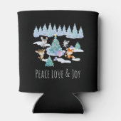 踊り森林動物クリスマスウォーター色 缶クーラー (裏面)