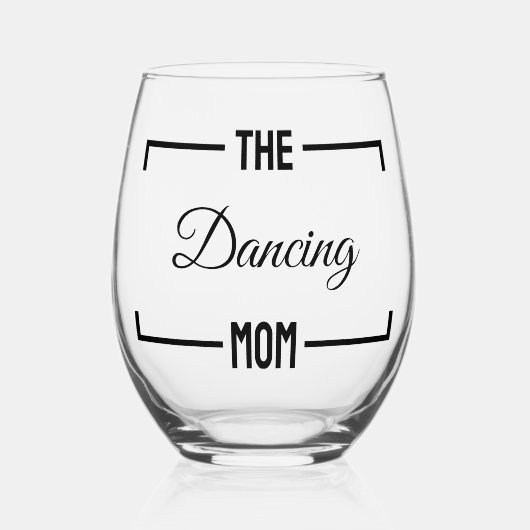 踊り母の日の母のおもしろいプレゼント ステムなしワイングラス (正面)