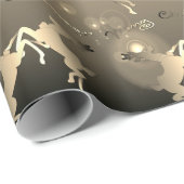 踊り淡い色のトナカイ青銅「メリークリスマス」 ラッピングペーパー (ロールコーナー)