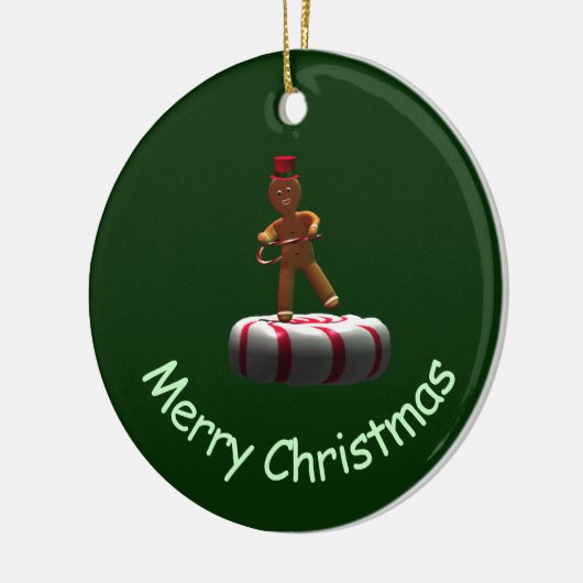 踊り漫画ジンジャーブレッドマン セラミックオーナメント (左)