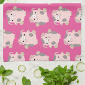 踊り漫画ピグリピート柄キッチンタオル キッチンタオル (折り畳み)