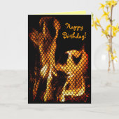 踊り火災誕生日 カード (黄色い花)