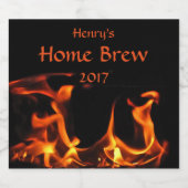 踊り炎オレンジと黒ビールラベル ビールラベル (シングルラベル)