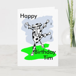 踊り牛の名前の誕生日カードにメッセージを追加 カード