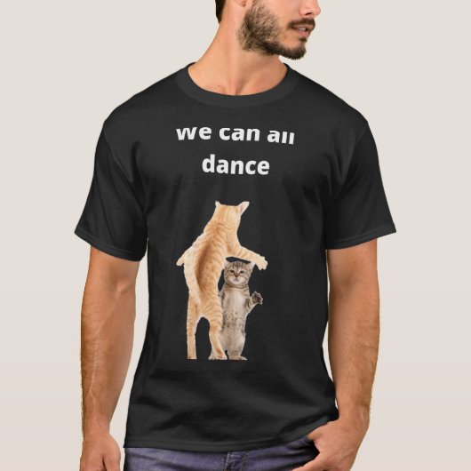 踊り猫アイディア踊れるユーモア Tシャツ (正面)