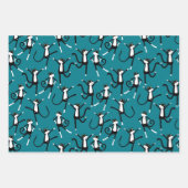 踊り猫パターンおもしろい ラッピングペーパーシート (正面3)