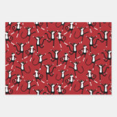 踊り猫パターンおもしろい ラッピングペーパーシート (正面2)