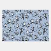 踊り猫パターンおもしろい ラッピングペーパーシート (正面)