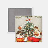 踊り猫及び犬ヴィンテージ磁石 マグネット (正面/裏面)