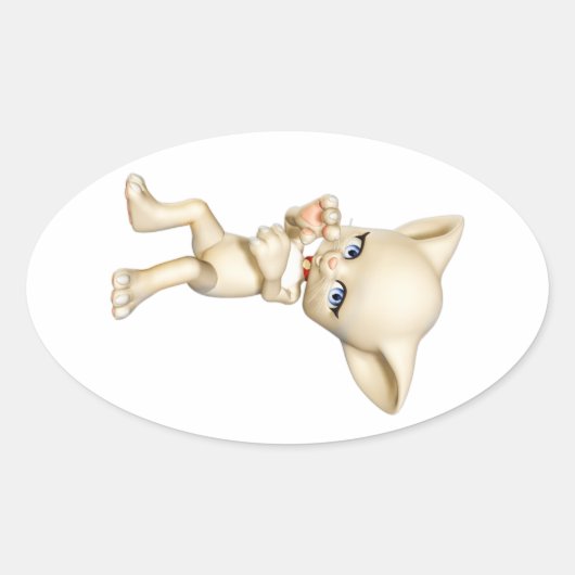 踊り猫楕円ステッカー 楕円形シール (正面)