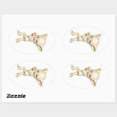 踊り猫楕円ステッカー 楕円形シール (シート)