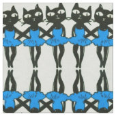 踊り猫織物 ファブリック (クローズアップ)