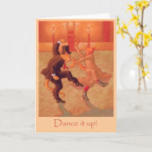 踊り猫誕生日カード カード (黄色い花)