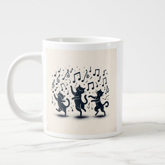 踊り猫3匹。 ジャンボコーヒーマグカップ (左)