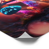 踊り白熱［赤熱］光を放つキノコ ポスター (角)