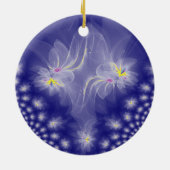 踊り白金ゴールドフラクタル睡蓮 セラミックオーナメント (裏面)