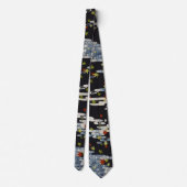 踊り着物，ランニングの水，落ちる葉フローラ ネクタイ (裏面)