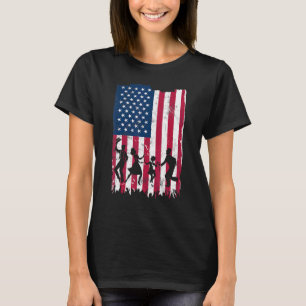 踊り私を幸せなタップダンスアメリカ国旗Juの4th Tシャツ