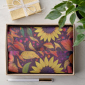 踊り秋のヒマワリ、渦巻く紅葉 薄葉紙 (ギフト)