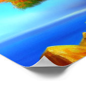 踊り秋の木オンザクリフポスター ポスター (角)