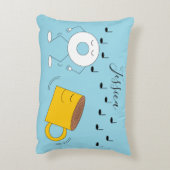 踊り粉末ドーナツ&コーヒーマグ アクセントクッション (裏面(縦))