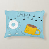 踊り粉末ドーナツ&コーヒーマグ アクセントクッション (裏面)