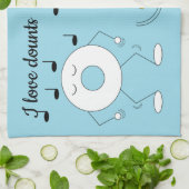 踊り粉末ドーナツ&コーヒーマグ： キッチンタオル (折り畳み)