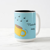 踊り粉末ドーナツ&コーヒーマグ: ツートーンマグカップ (正面右)