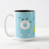 踊り粉末ドーナツ&コーヒーマグ: ツートーンマグカップ (左)