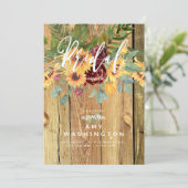 踊り素朴サンフラワーズダスティバラブライダルシャワー 招待状 (スタンド正面)