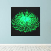 踊り花火 – ティール(緑がかった色)ウォールアートストレッチキャンバス キャンバスプリント (インサイチュ (ウッドフロア))