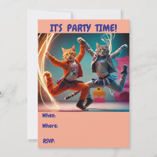 踊り虎猫 招待状 (正面)