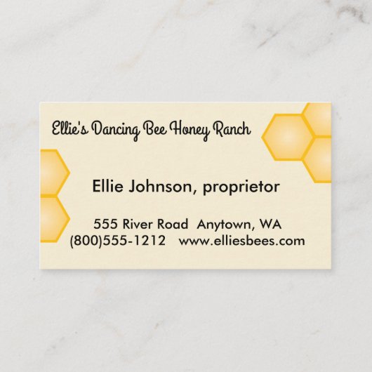 踊り蜂ハニー名刺 名刺 (裏面)