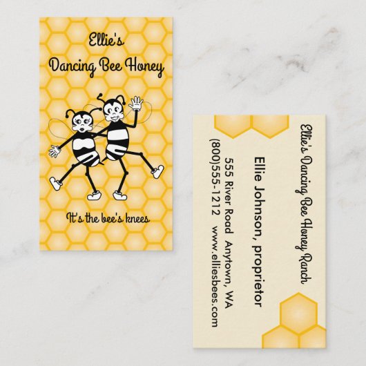踊り蜂ハニー名刺 名刺 (正面/裏面)