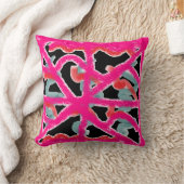 踊り衝撃的な明るいピンクと黒のソファ クッション (ブランケット)