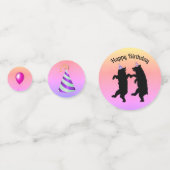 踊り誕生日ブラックベアーズパーティー帽子バルーン コンフェッティ (正面)