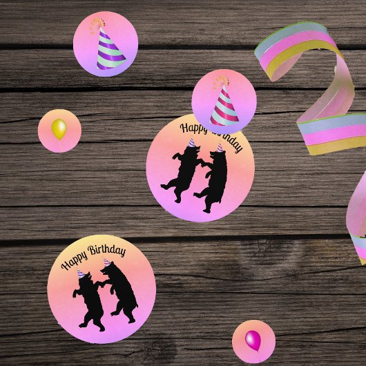 踊り誕生日ブラックベアーズパーティー帽子バルーン コンフェッティ