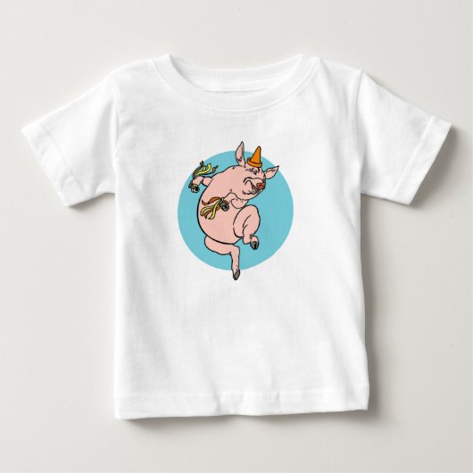 踊り豚 ベビーTシャツ (正面)