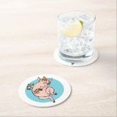 踊り豚 ラウンドペーパーコースター (インサイチュ)